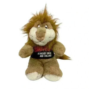 D.A.R.E Lion Plush Stuffed Animal Vintage DARE T-shirt Large 21” Brown Toy
